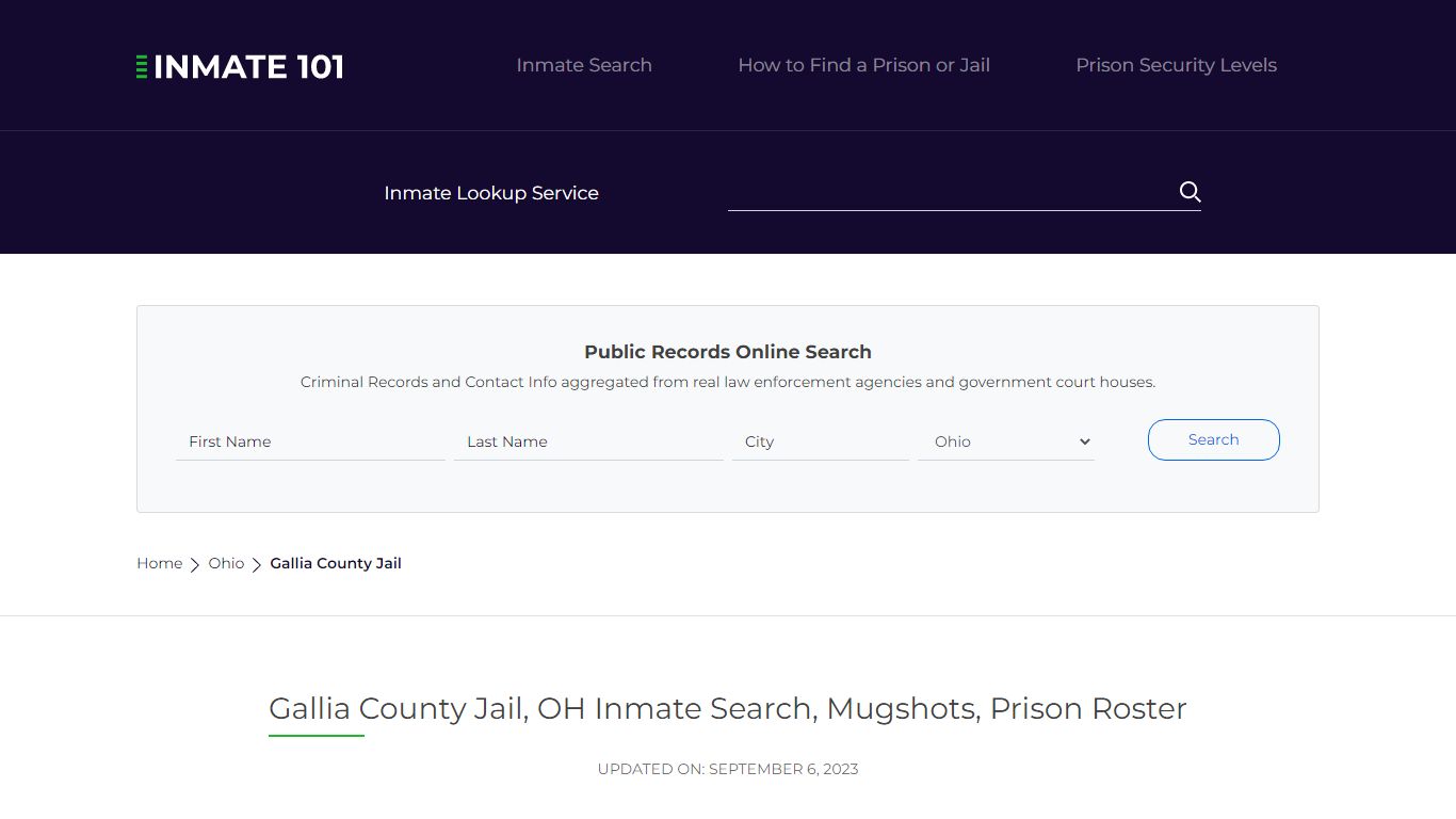 Gallia County Jail, OH Inmate Search, Mugshots, Prison Roster